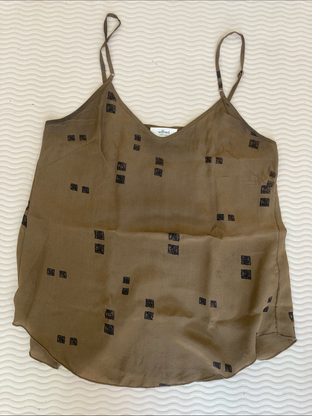 Wilfred Brown Square-Print Silk Cami